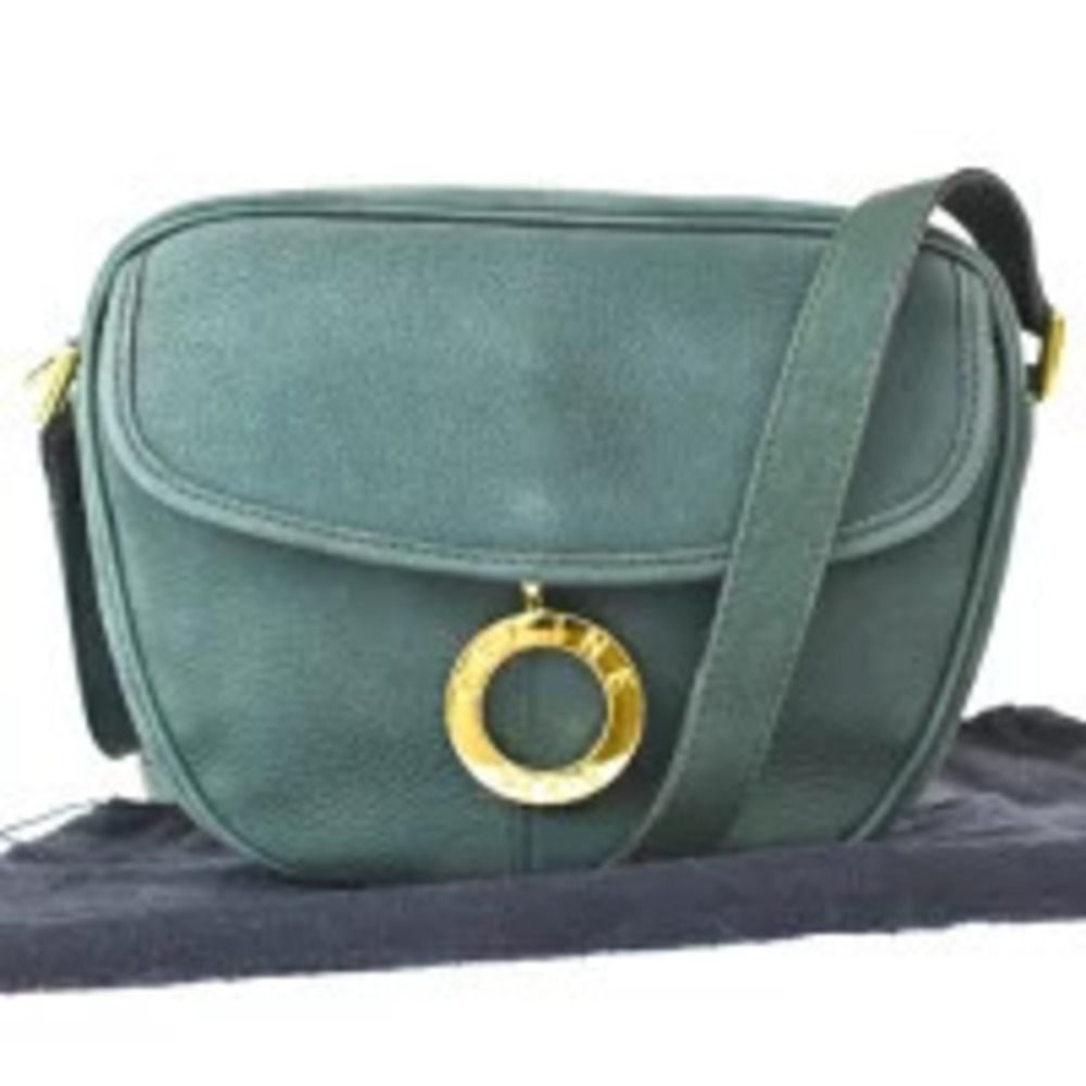 Celine Shoulder Bag Circle Green Leather
